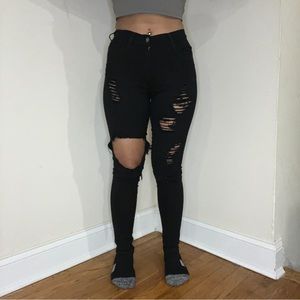 distressed jeggings